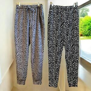 NEW Bundle RSK Leopard Print Casual Drawstring Tapered Jogger Lounge Pant M NWOT